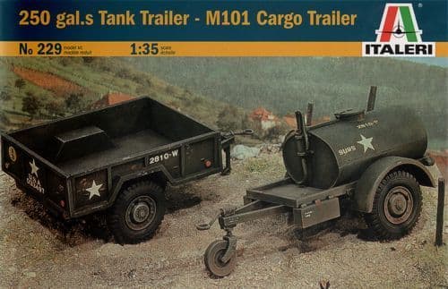 Italeri 229 1/35 250 Gal Tank Trailer - M101 Cargo Trailer