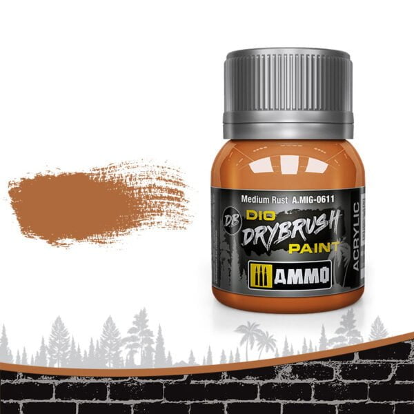 Ammo 0611 Dry Brush Paint - Medium Rust