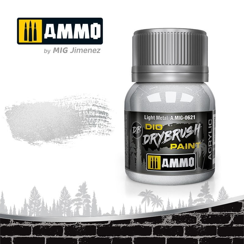 Ammo 0621 Dry Brush Paint - Light Metal