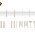 Ratio Trackside No 419 Concrete Fencing Posts, Gates, Signs and Fittings