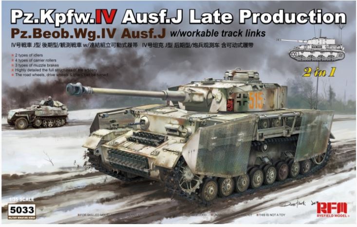 Ryefield Models RM5033 1/35 Pz.Kpfw.IV Ausf.J Late Production /Pz.Beob.Wg.IV Ausf.J