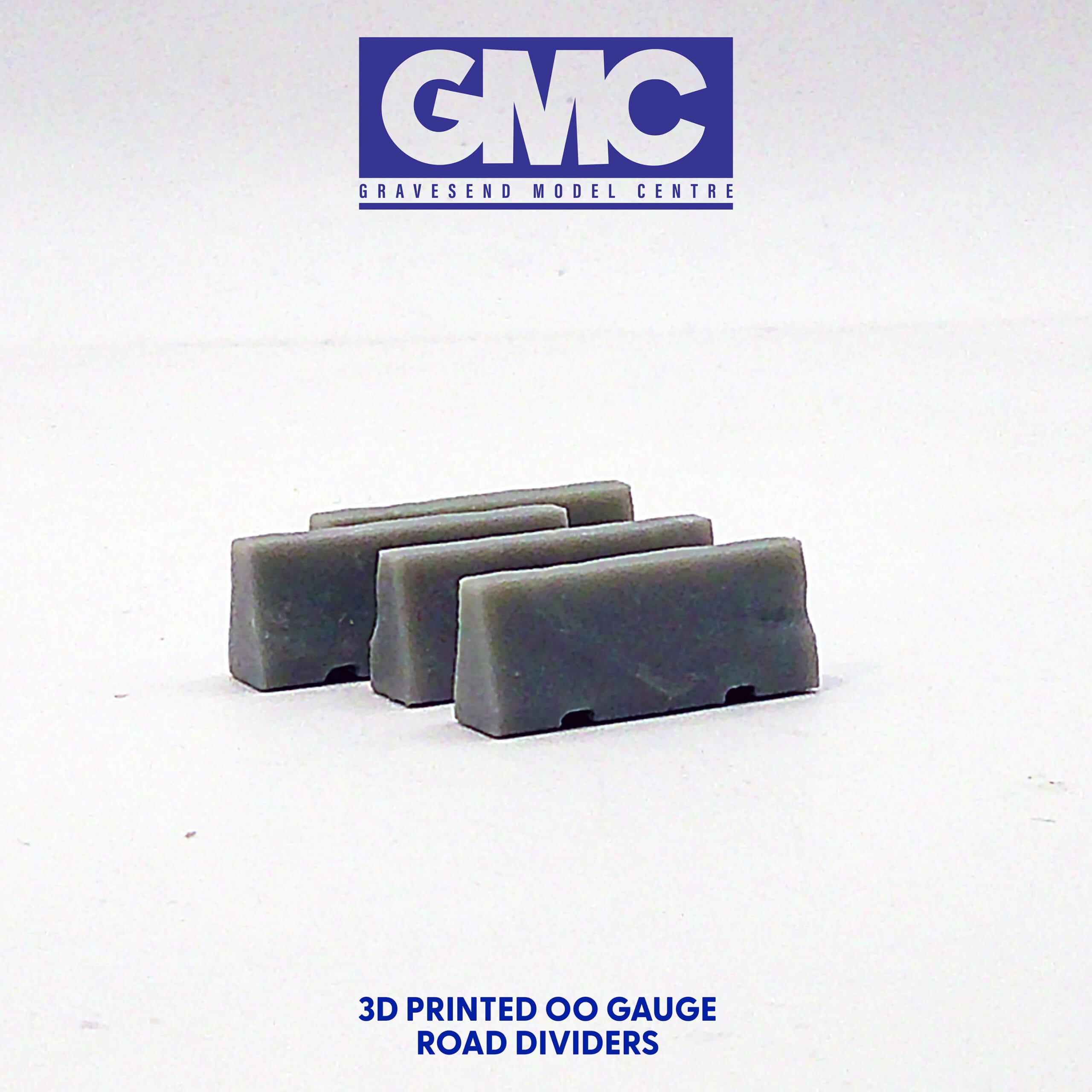 3D Printed 1 x OO Scale Concrete Barriers