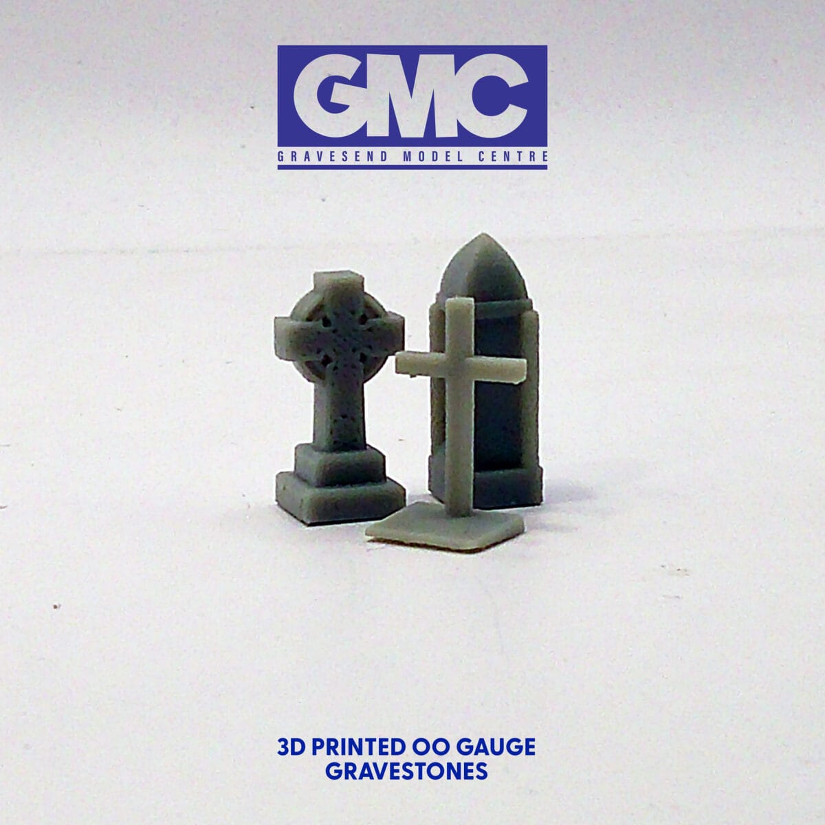 Scale Stone Models 3D Printed 7 x OO Scale Graves stones - Gravesend Model Centre