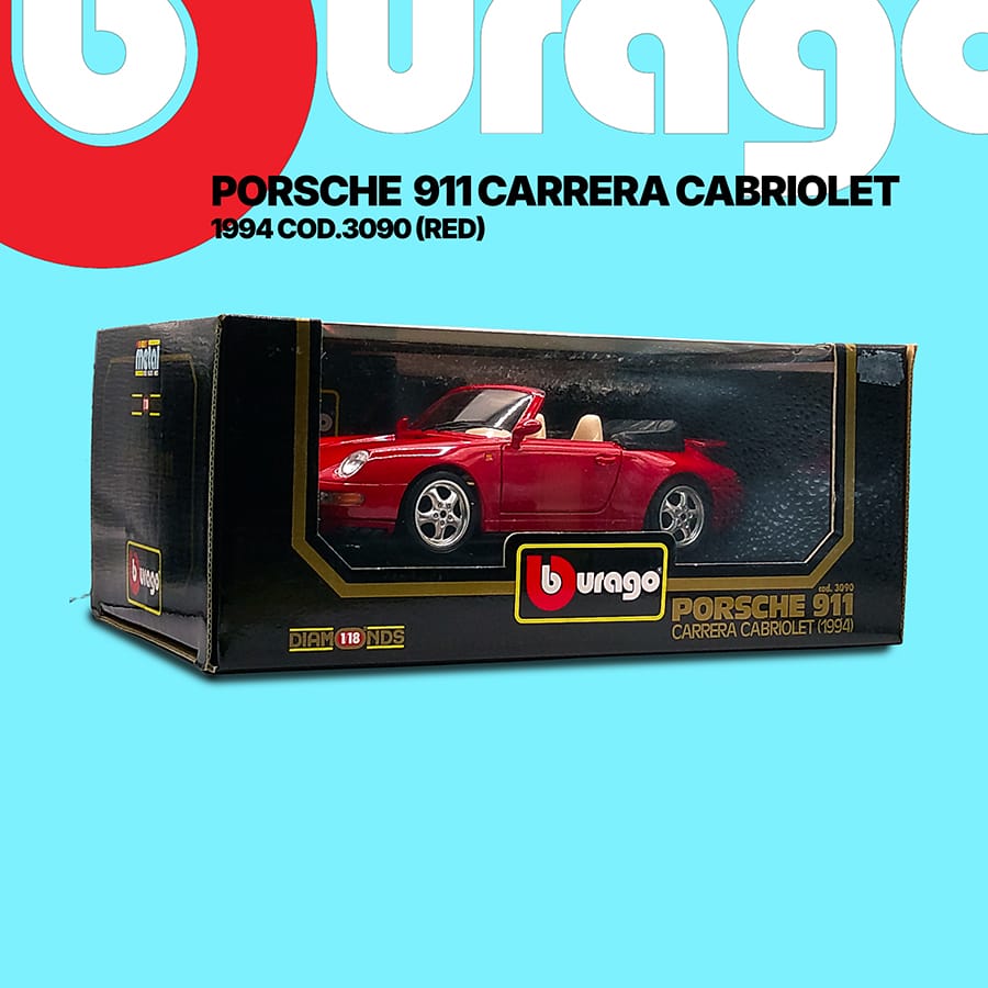 Burago 3090 Porsche Carrera 911 Cabriolet 1994 1/18 Scale