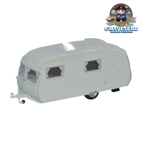 Oxford Diecast 76CC001 Carlight Continental Caravan Light Grey