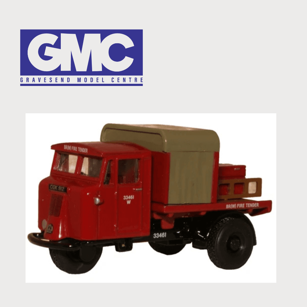 Oxford Diecast 76MH015 BR Rail Mechanical Horse Rigid Fire Tender - 1:76 Scale