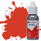 Humbrol Acrylic No.174 Signal Red Satin 14ml Acrylic Paint Dropper Bottle