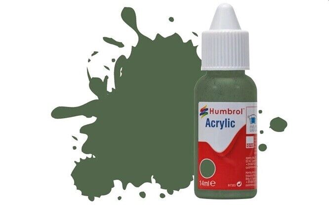 Humbrol Acrylic No.252 Rlm 82 Olivgrun Matt Dropper Bottle 14ML