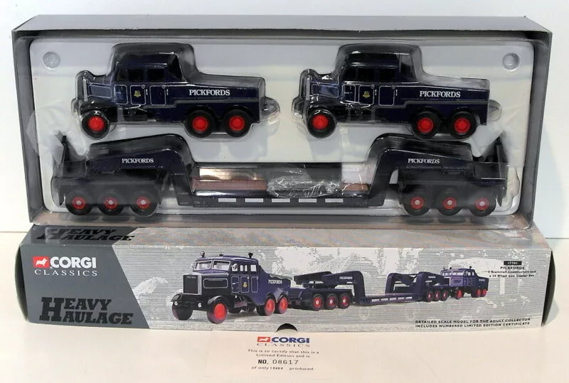 Corgi 17701 Pickfords Scammell Constructors And 24 Wheel Low Loader Set