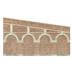 Hornby R7386Mid Level Stepped Retaining Walls x 2 (Red Brick) 1/76/OO Gauge