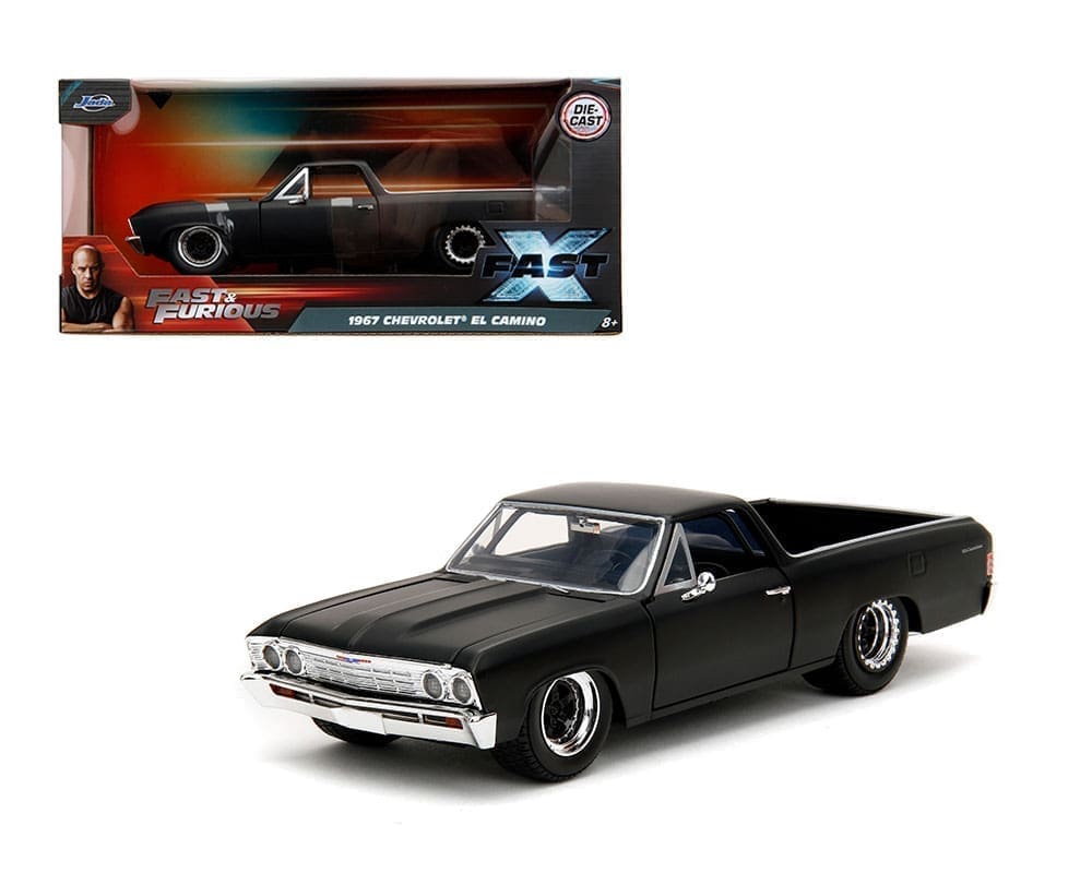 Jada 1:32 Fast & Furious 1967 Chevrolet El Camino – Black Diecast Model, Opening Doors, 2023, 34414