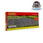 Hornby R7387 Mid Stepped Arched Retaining Walls x2 (Engineers Blue Brick)
