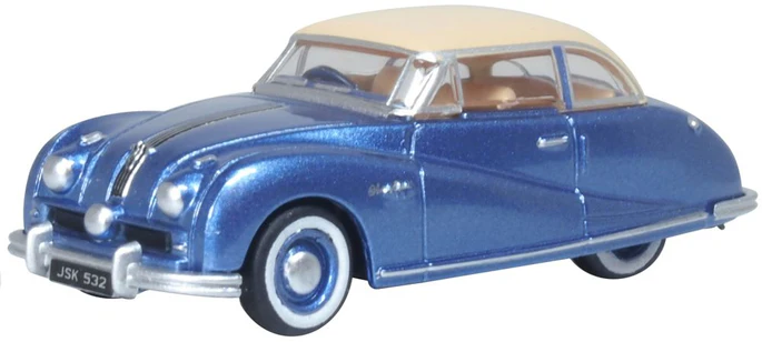 Oxford Diecast 76ATL006 Model of the Blue/Ivory Austin Atlantic Coupe