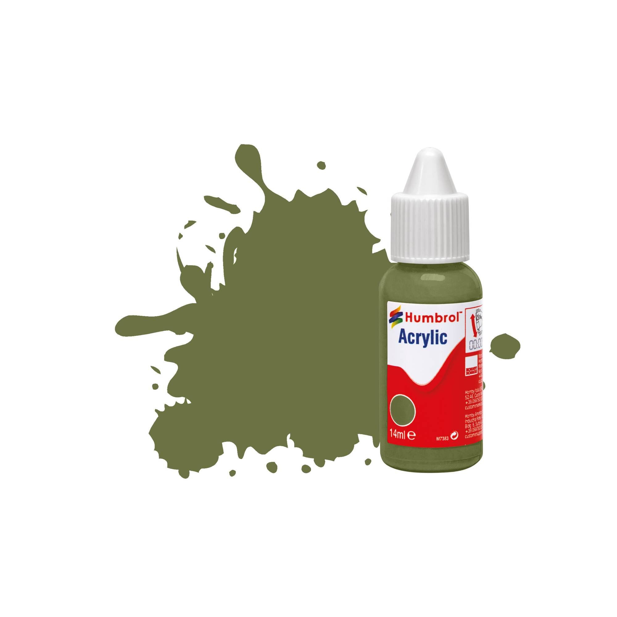 Humbrol Acrylic No. 80 Grass Green Matt Acrylic Dropper Bottle 14ML