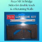 Peco NB 34 Bridge Sides for double track & 4 Retaining Walls