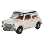 Oxford Diecast Old English White/Black Austin Mini 1/76 Scale