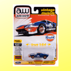 Autoworld 164 AWSP182B 1964 Ford GT 40 Gulf Gulf Dark Blue With Orange Stripe B7A3