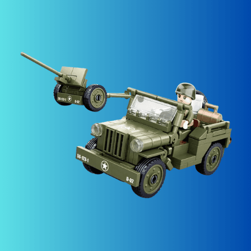 Sluban WWII Army Allied Jeep & Cannon