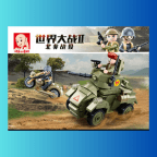 Sluban WWII Army Allied Armoured Car And Motorcycle