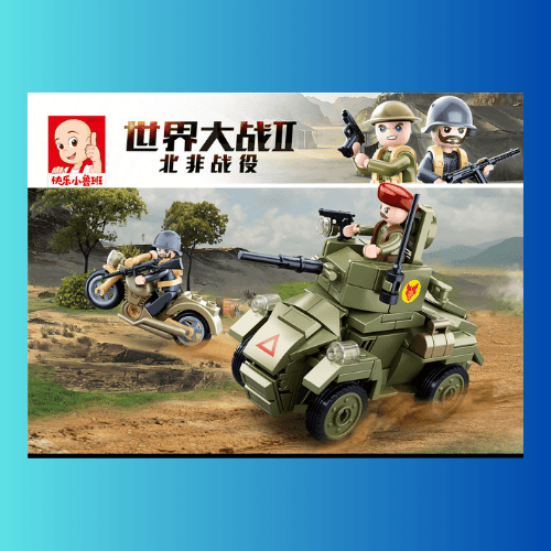 Sluban WWII Army Allied Armoured Car And Motorcycle