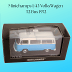 Minichamps 1/43 VolksWagen T2 Bus 1972 Blue/White