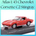 Atlas 1/43 Chevrolet Corvette C2 Stingray Coupe 1963 Red