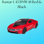 Rastar 1/43 BMW i8 Red & Black