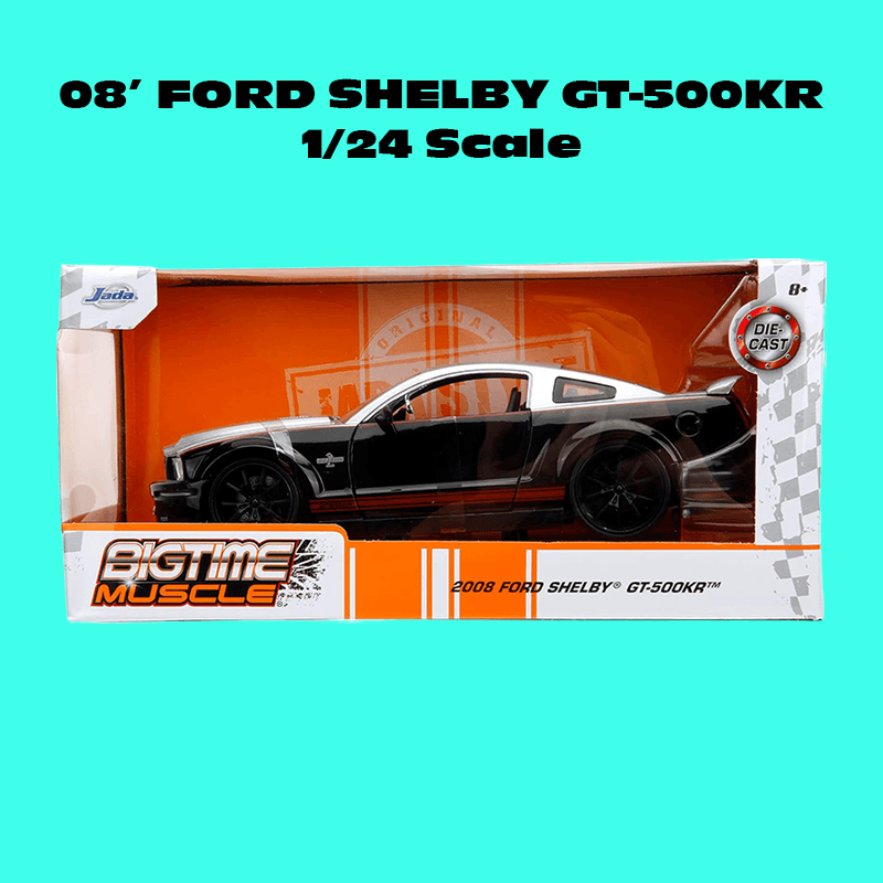 Jada BigTime Muscle 2008 Ford Shelby Mustang GT-500KR Black/Silver