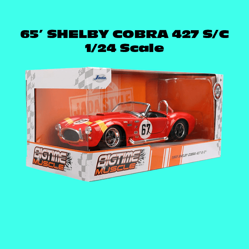 Jada BigTime Muscle 1965 Shelby Cobra 427 S/C #67 RED/YELLOW STRIPE