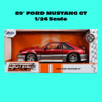 Jada Toys BigTime Muscle 1989 Ford Mustang GT 5.0 RED/SILVER