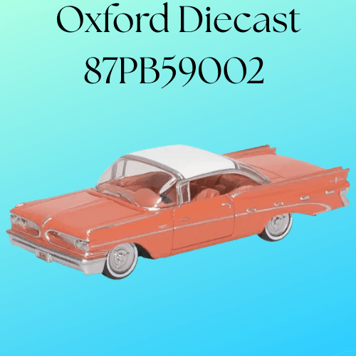 Oxford Diecast 87PB59002 1959 Pontiac Bonneville Coupe Sunrise Coral 1/87 Scale