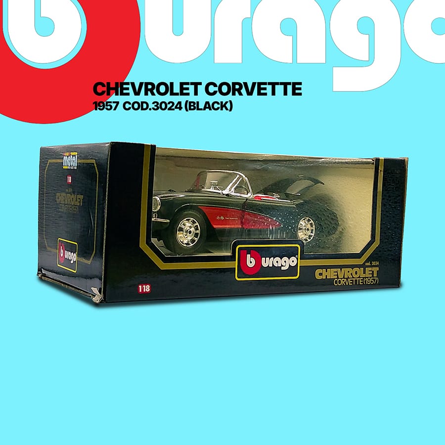 Burago 1/18 3034 Chevrolet Corvette 1957 Black