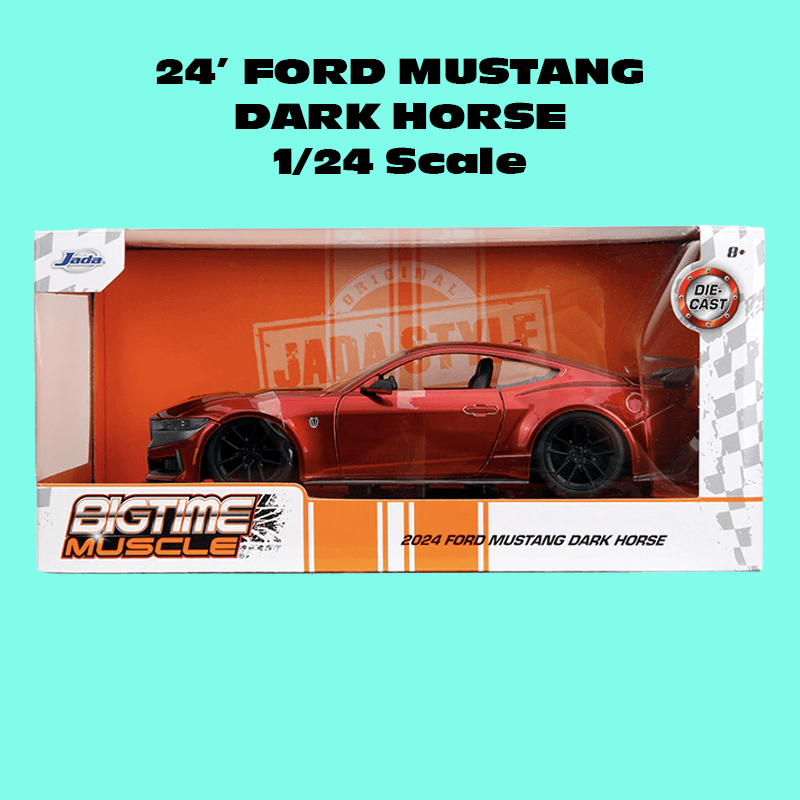 Jada 1/24 BigTime Muscle 2024 Ford Mustang GT Dark Horse Candy Red