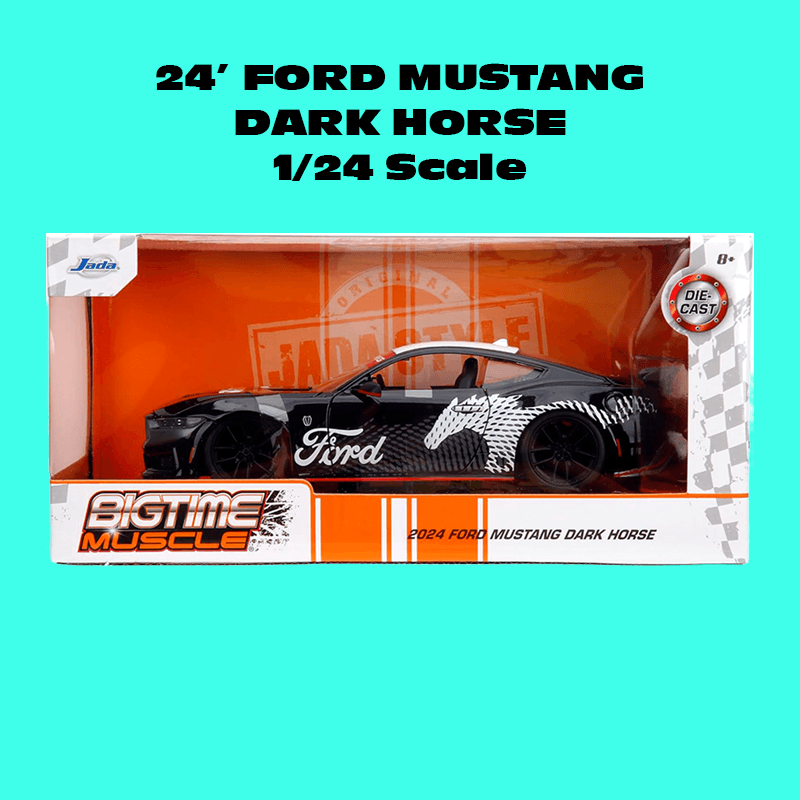Jada Toys 1/24 35418 BigTime Muscle 2024 Ford Mustang Dark Horse Black