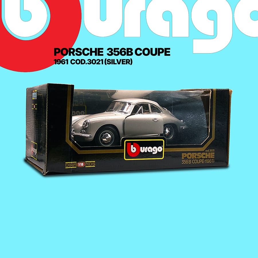 Burago 1/18 3051 Porsche 356B 1961 Silver