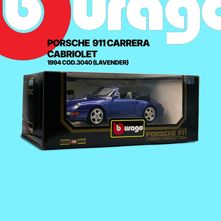 Burago 1/18 3040 Porsche 911 Carrera Cabriolet 1994 Blue