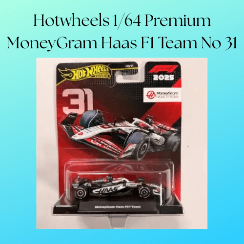 Hotwheels 1/64 Premium MoneyGram Haas F1 Team No 31