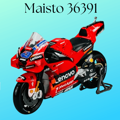 Maisto 36391 Ducati Desmosedici GP22 n°63 World Champion Moto GP 2022 Team Ducati Lenovo Driver Francesco Bagnaia 1/18 Scale
