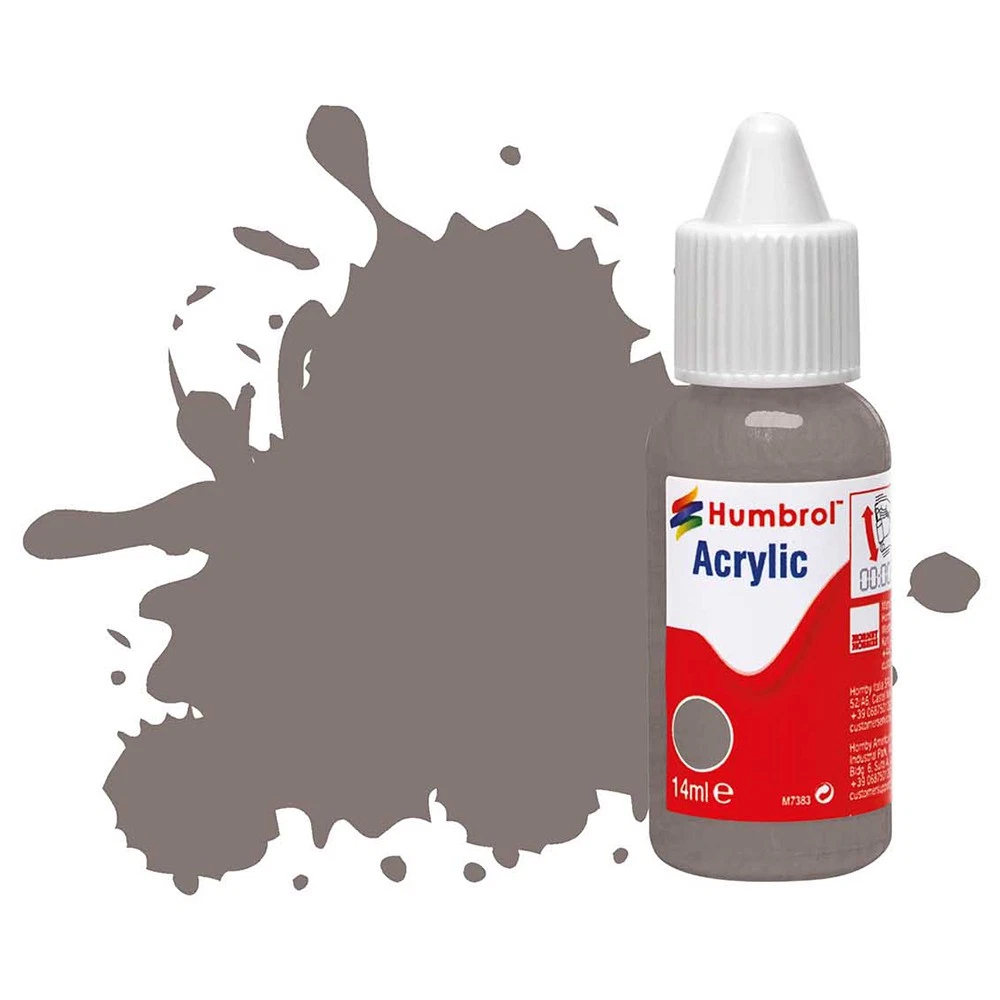 Humbrol Acrylic No. 156 Dark Camo Grey Matt Dropper Bottle 14ML