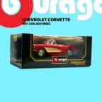 Burago 3024 Chevrolet Corvette 1957 Red 1/18 Scale