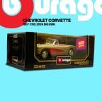 Burago 3024 Chevrolet Corvette 1957 Silver 1/18 Scale