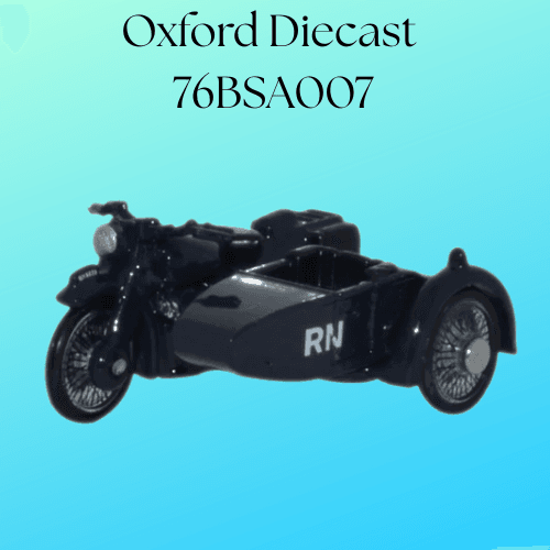 Oxford Diecast 76BSA007 Motorbike and Sidecar Royal Navy 1/76 Scale