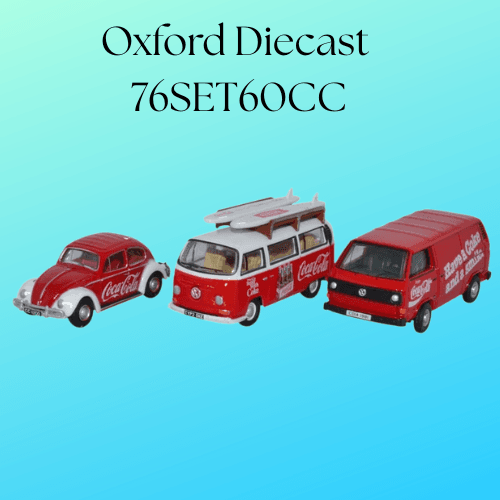 Oxford Diecast 76SET60CC 3 Piece VW Set Coca Cola 1/72 Scale