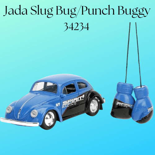 Jada 34234 Punch Buggy Slug Bug 1959 Volkswagen Beetle Blue & Black With Boxing Gloves 1/32 Scale