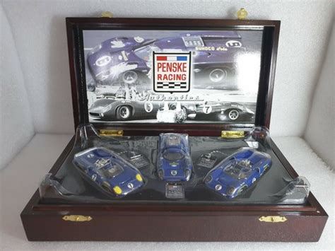GMP 12401 1/43 Lola T70 3-Car Set Penske Racing Sunoco Mark Donohue Pre-loved