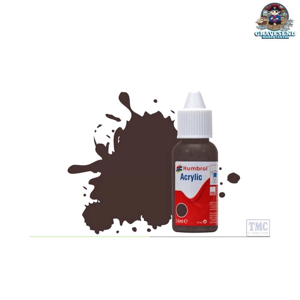 Humbrol Acrylic No.251 Rlm 81 Dark Brown Dropper Bottle 14ML