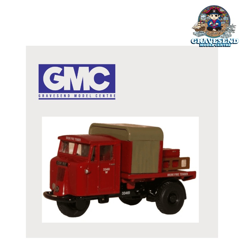 Oxford Diecast 76MH015 BR Rail Mechanical Horse Rigid Fire Tender - 1:76 Scale